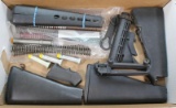 Assorted AR-15 parts-fixed stocks & collapsible, buffer springs, wrench, carry handle, hand guard