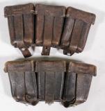 (2) leather ammo pouches, one dated 1939, both marked, showing assorted wear