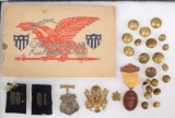 US Military lot, CW buttons, GAR Templar medal