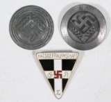 large Nazi Frauenschaft badge with Rad pin