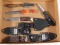 lot of (5) knives and sheaths to include (1) spring loaded, (1) Case 365 SAB, (1) Imperial,