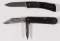 (2) folding blade composite handle knives, (1) NRA Imperial SS twin blade and (1) Shrade Carolina SP