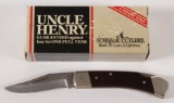 Schrade Cutlery Uncle Henry LB5 Smokey Lockback single blade folding knife in original box.