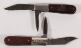(2) knives Barlow style (1) Imperial Ireland marked Barlow and (1) Western, both twin blade.