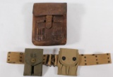 lot to include WWII Japanese officers map case, M1936 canvas belt & (2) double mag. pouches