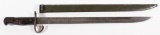 Japanese Type 30 bayonet with scabbard showing loss at muzzle ring and a hooked quillon and arsenal 