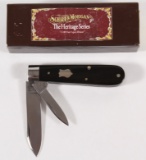 Schatt & Morgan Cutlery Co. Heritage Series 1213-1/4 Ebony two blade knife in two piece box