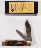 Robeson Tool Steel Limited Production Pocketeze #40 WORMGROOVE twin blade knife in two piece box.