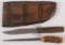 Russell Green River knife & steel in leather pouch, 9.75 overall length.