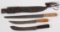 (3) Russell Green River knives, largest is 23.5