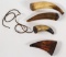 lot of (4) powder horns, one flat work scrimshawed, largest measuring appro