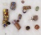 Riker mount of glass Indian trade beads (16) total pieces. Part of the Geor