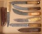 (6) Russell Green River knives, (2) still with paper label on handle, large