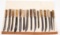 knife bedroll of (15) Russell Green River & Sheffield Butcher cutlery, long