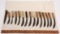 knife bedroll of Russell Green River Butcher cutlery, (15) total pieces, so