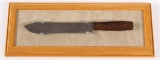 Russell Green River knife on plaque, 12.5