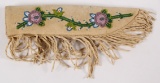 floral beaded Indian knife sheath, measuring approx. 11.5