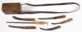 I Wilson knives with Green River steel butchers knife set in wooden transpo