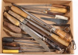 assorted cutlery lot, sharpening steels, etc., (19) total pieces. Part of t