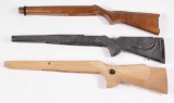 (3) rifle stocks to include - Ruger 10/22, walnut thumbhole unfinished stock