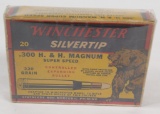 (1) original box Winchester Silvertip .300 H&H Magnum 220gr., box shows wear