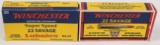 (2) reproduction boxes of .22 Savage loaded in .32 cases, both boxes full,