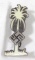 WWII German DAK Afrika Korps pin, white enamell palm tree with swastika.