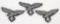 (3)WWII German Luftwaffe officer bullion visor eagle patches, felt