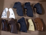 (9) assorted revolver grips to include two Hogue