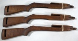 (3) low wood M1 carbine stocks and handguards