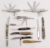 lot of (10) assorted folding blade pocket/utility