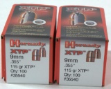 9mm (2) boxes Hornady XTP bullets .355