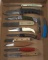 Lot of (12) fixed and folding blade knives to