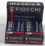 9mm Luger ammunition, 3 boxes Fiocchi