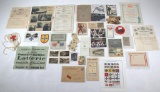 large lot of advertising paper, photos, postcards