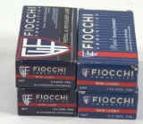 9mm Luger ammunition, (4) boxes Fiocchi