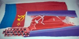 (2) Russian silk flags approximately 3' x 6', one