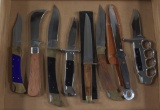 Lot of (8) fixed & folding blade knives to include