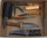 (7) fixed & folding blade knives to include French