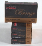 .223 Rem ammunition - (4) boxes total PMC Bronze