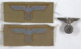 WWII German (1) NSDAP style Eagle & (2) DAK