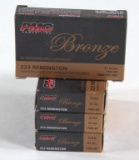 .223 Rem ammunition - (4) boxes total PMC Bronze