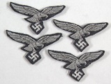(4) WWII German Luftwaffe Officer bullion visor