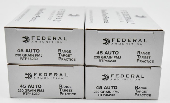 .45 Auto (4) boxes Federal Ammunition R.T.P., 230 grain FMJ