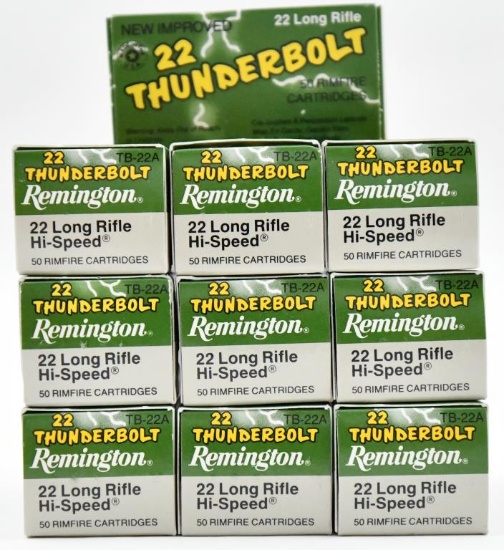 .22 Long Rifle (10) boxes Remington Thunderbolt