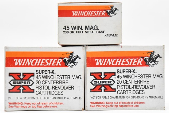 .45 Win. Mag. ammunition (3) boxes Winchester