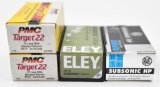 .22 Long Rifle ammunition (4) boxes, one Eley