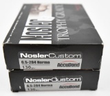 6.5-284 Norma ammunition (2) boxes Nosler