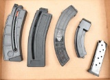 lot of (5) magazines to include S&W .22 LR