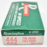 444 Marlin ammunition - (1) box Remington Hi-Speed